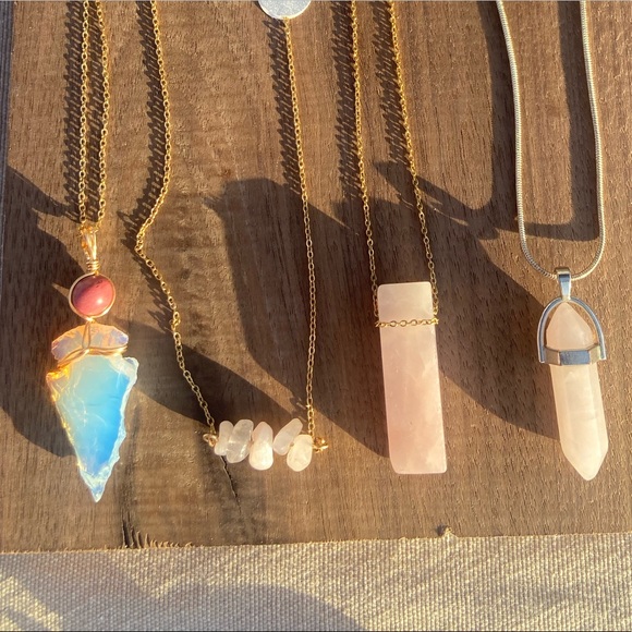 Oposite & Rhodonite Wire Wrapped Necklace - Picture 3 of 5